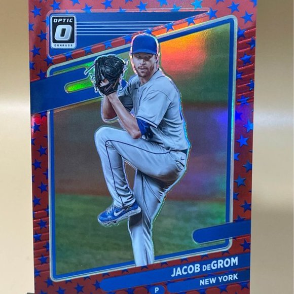 2021 Panini Donruss Jacob DeGrom Prizm Serial 29/45 New York Mets Card #160 - Picture 3 of 6